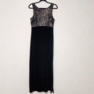 Vintage Y2k Next Up Womens Medium Lace Overlay Velvet Dress Dark Coquette Femme